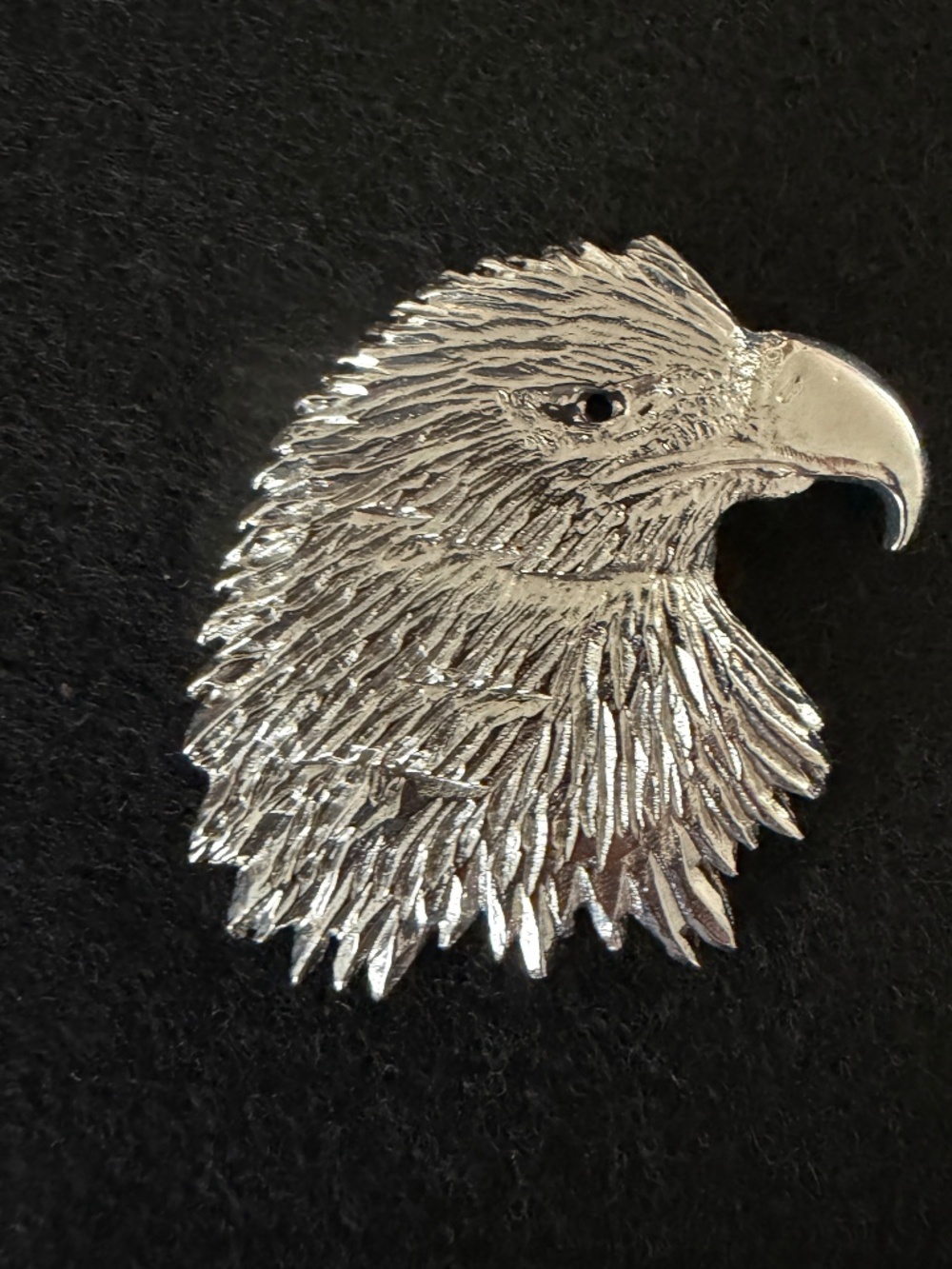 Silver eagle bolo tie clasp